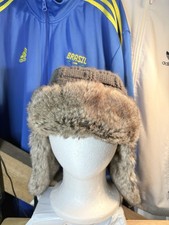 Animal Trapper Hat Grey Faux