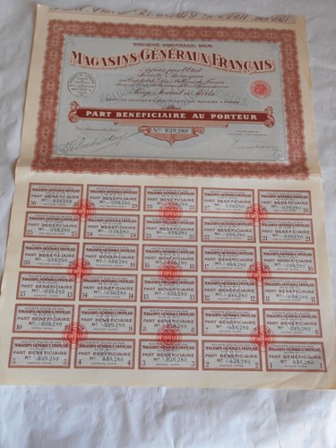 Vintage share certificate
