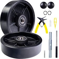 Pallet Jack/Truck Steering Wheels 7" Set with Axle, Fasteners & Protective Caps