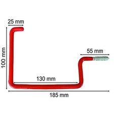 UNIVERSAL RED PVC HOOKS 185mm