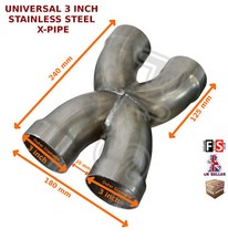 UNIVERSAL STAINLESS STEEL EXHAUST X PIPE PIECE ADAPTER 3'' XP3-DAC1