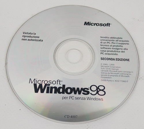 Microsoft windows second - 98,