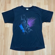 Vintage 90s Rodeo Bull 1991 Cowboy Single Stitch T Shirt Size Medium Black Faded