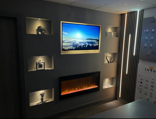Diy light media wall - light,