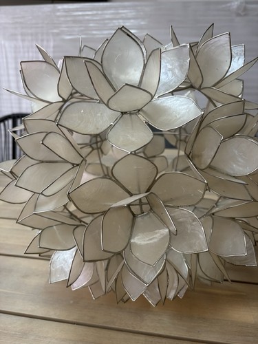Vintage white capiz lotus - white,