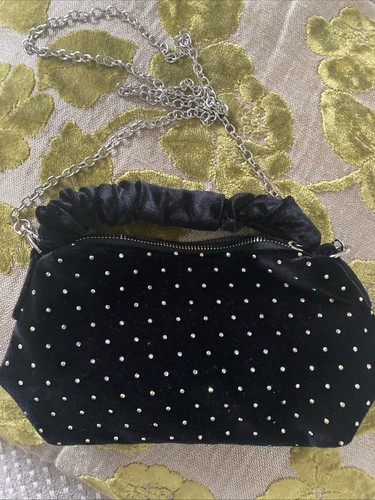 Black velvet evening bag with - velvet,