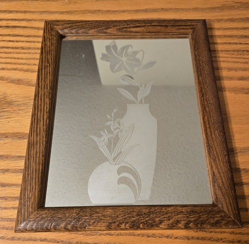 Frosted etched mirror wooden - frosted,