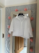 womens short blouse from Zara colour white  size XL 