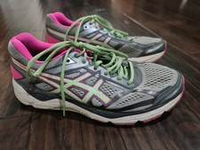 ASICS Gel Foundation 12 Running Shoes Pink Lime Green Grey Women’s Size 10 T5H5N