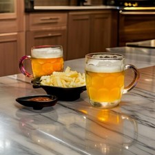 2 x Coffee Mug Glass Cafe Beer Tankard PINT Glass Stein Cappuccino Drinking Cup