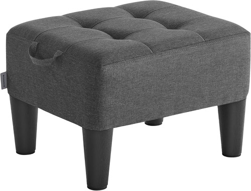 Ottoman footstool linen look - ottoman,, linen-look