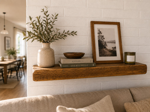 Rustic floating shelf wall - rustic,