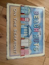 Beach huts for sale metal sign 40 x 30 cm