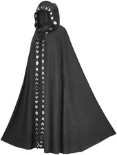 Adult Hooded Robe Cloak Cape Party Halloween Vampire Wizard Cosplay Costume