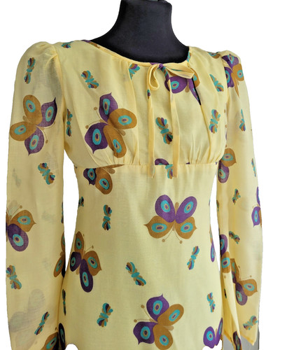 Vintage yellow butterfly - yellow,