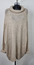 H & M Ladies Oversized Jumper Dress Roll Neck Fawn Size UK XL