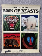 Martin Leman's Book of Beasts - 1980 London art animals exhibition poster