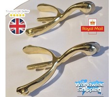 Swan Neck Spurs Solid Brass Metal" Pair " British Army, Military Boots.