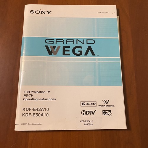 Sony grand wega kdl e42a10 - wega, kdl-e42a10