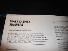 Walt Disney Jumper Patterns