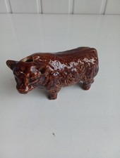 Highland Bull Miniature Decanter Brown Ceramic Rutherford Whisky (Empty) BU
