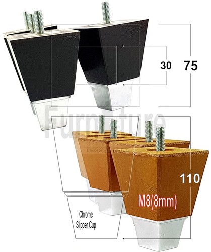 Block wood furniture legs - 4x,