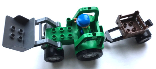 Duplo green tractor with - green,