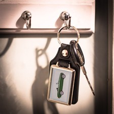 Retro Leather Look Key Ring -