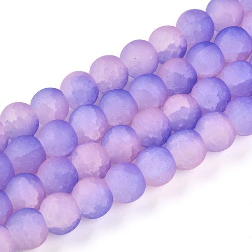 Frosted crackle glass beads - crackle,