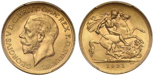 George 1931 sovereign - v,