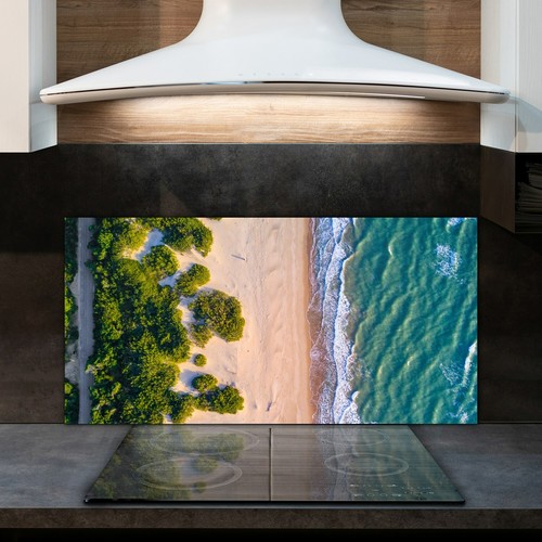 Glass kitchen splashback - glass, heat