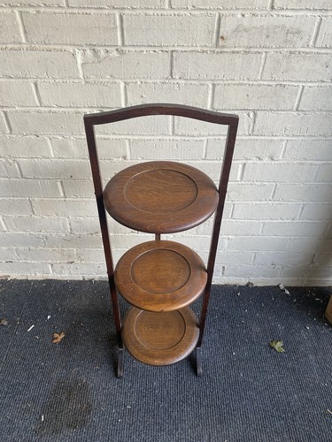 Vintage wooden tier folding - wooden, 3-tier