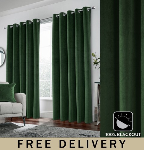 Hampton velvet eyelet curtains - hampton,