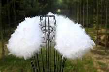 Real Ostrich Feather Fur Shrug Shawl Bride Wedding Party Accessories White Wine
