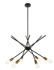 Chandelier Black and Brass