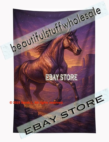 Horse tapestry sunset wall - tapestry,