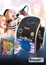 Entertainer CDG Karaoke Machine with Bluetooth & Microphones + Flashing LED Ligh