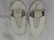White Leather Gymnastics Trampoline Shoes Plimsoles Size 39