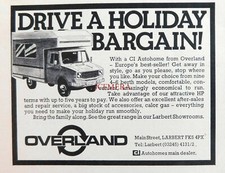 Overland 'CI Autohome' Motorhome Vehicle Advert : Small 1979 Print AD