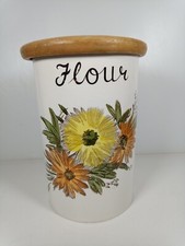Vintage Crown Devon Fieldings Storage Jar Flour Sunflower 21 cm