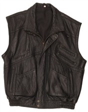 Vintage Mens Leather Gilet EU