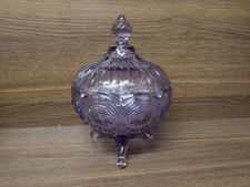 Pressed Glass Lidded Compote 