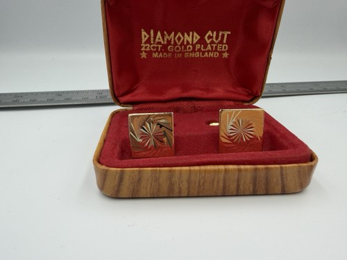 Vintage diamond cut cufflinks - diamond,