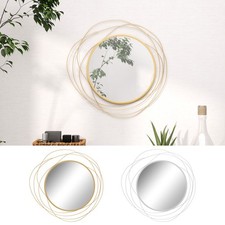 Modern 65cm Round Wall Mirror Decoration Metal Wall Art for Bedroom