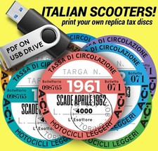 Print Own REPRODUCTION REPLICA ITALIAN SCOOTER ROAD TAX DISC Vespa Lambretta