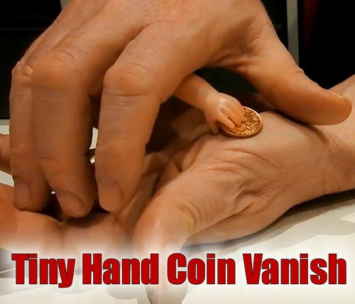 Tiny hand magic trick coin - tiny,