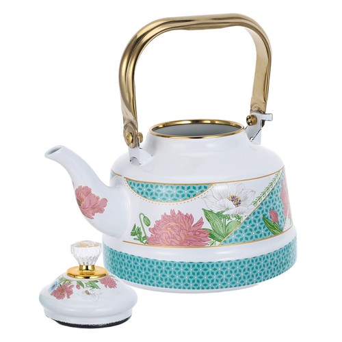 Floral enamel tea kettle - floral,