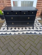 Vintage Upcycled Dark Grey Stag Minstrel Chest Of Drawers Can Deliver