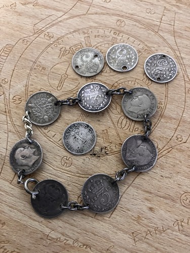Vintage silver coin bracelet