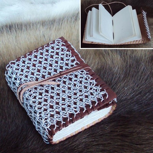 Chainmail leather journal - &,